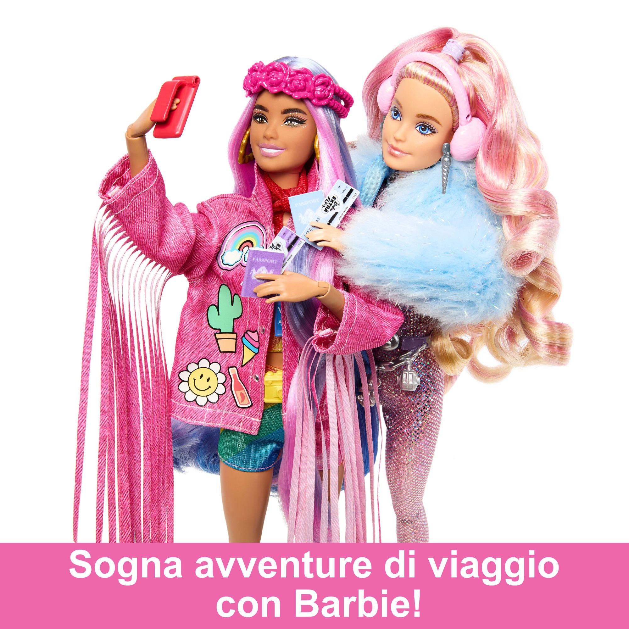 Barbie Extra Minis Doll con abito e stivali con Italia