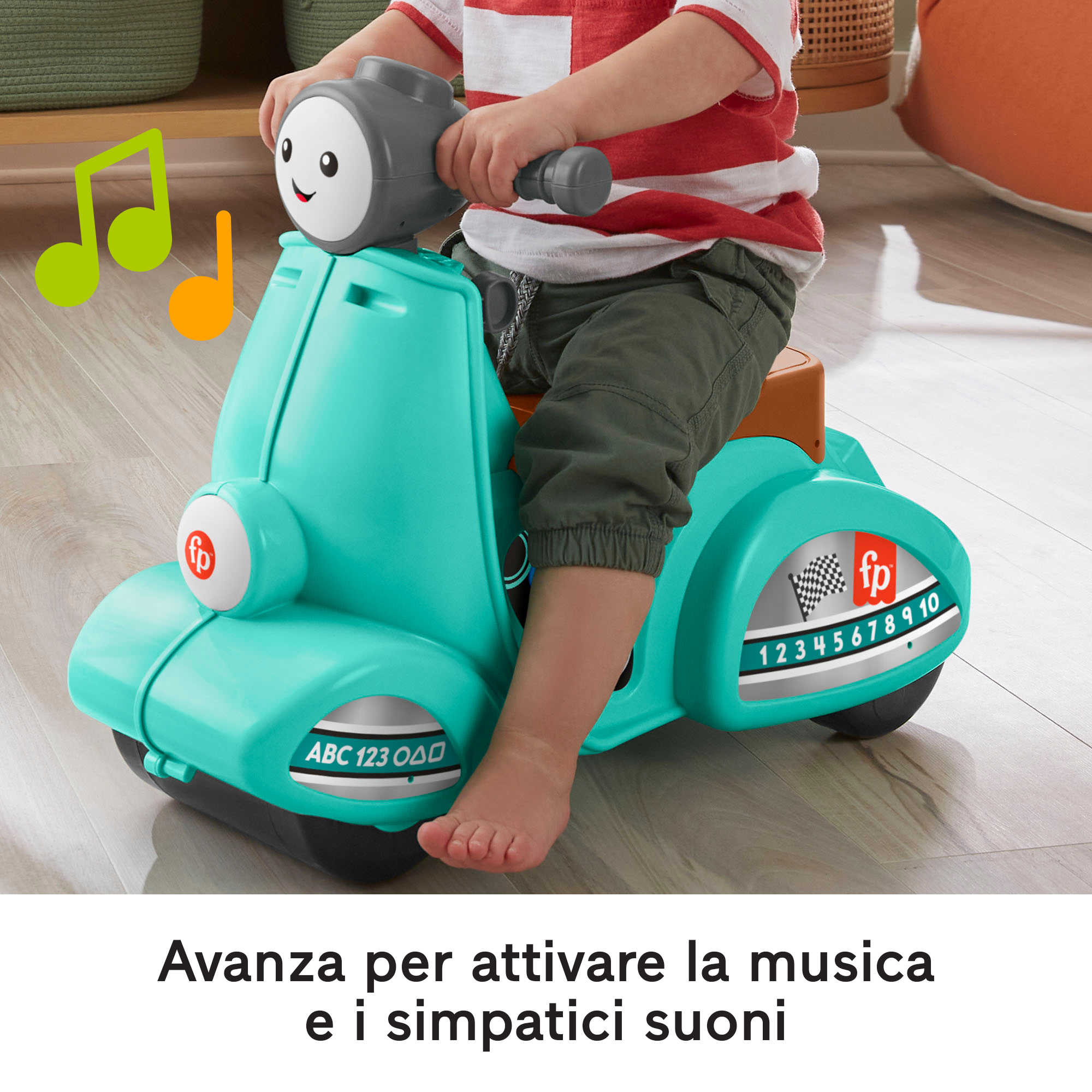 Vespa cavalcabile 6 V per bambini con musica e clacson, Moto