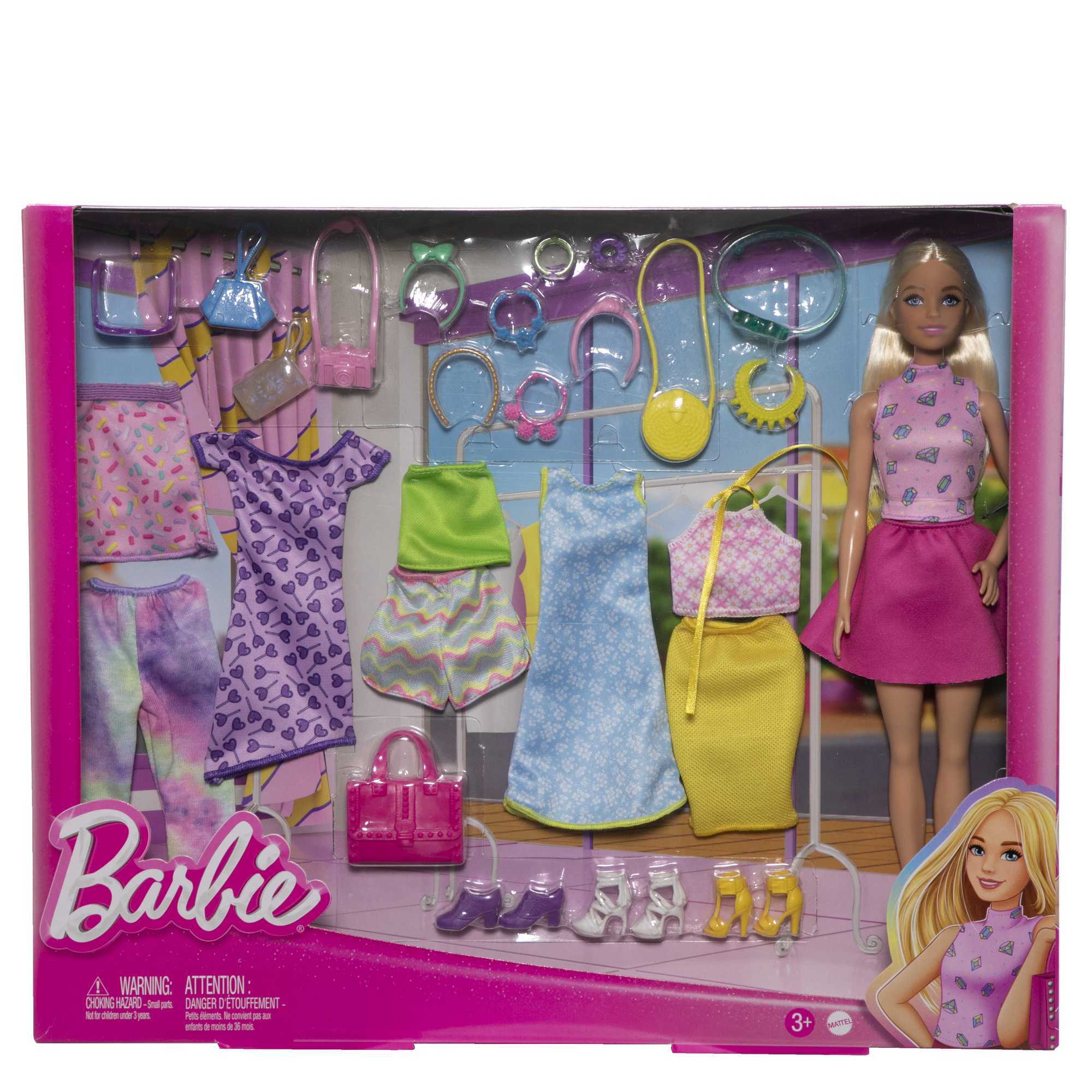 Barbie Clothes and Doll, Mix-and-Match Fashions and Accessories | HKB07 ...