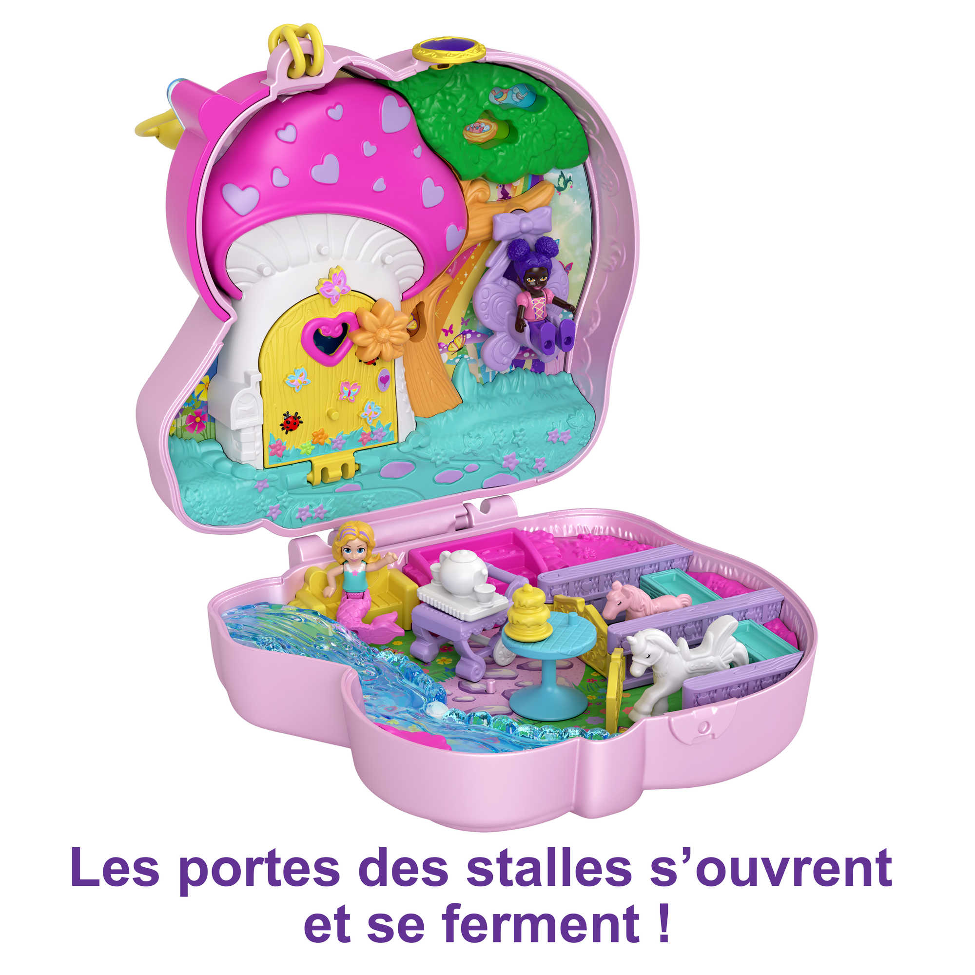 Polly Pocket coffret Licorne en Fête avec mini-figurines Polly et Lila,  plusieurs zones de jeu - Polly Pocket - Prématuré