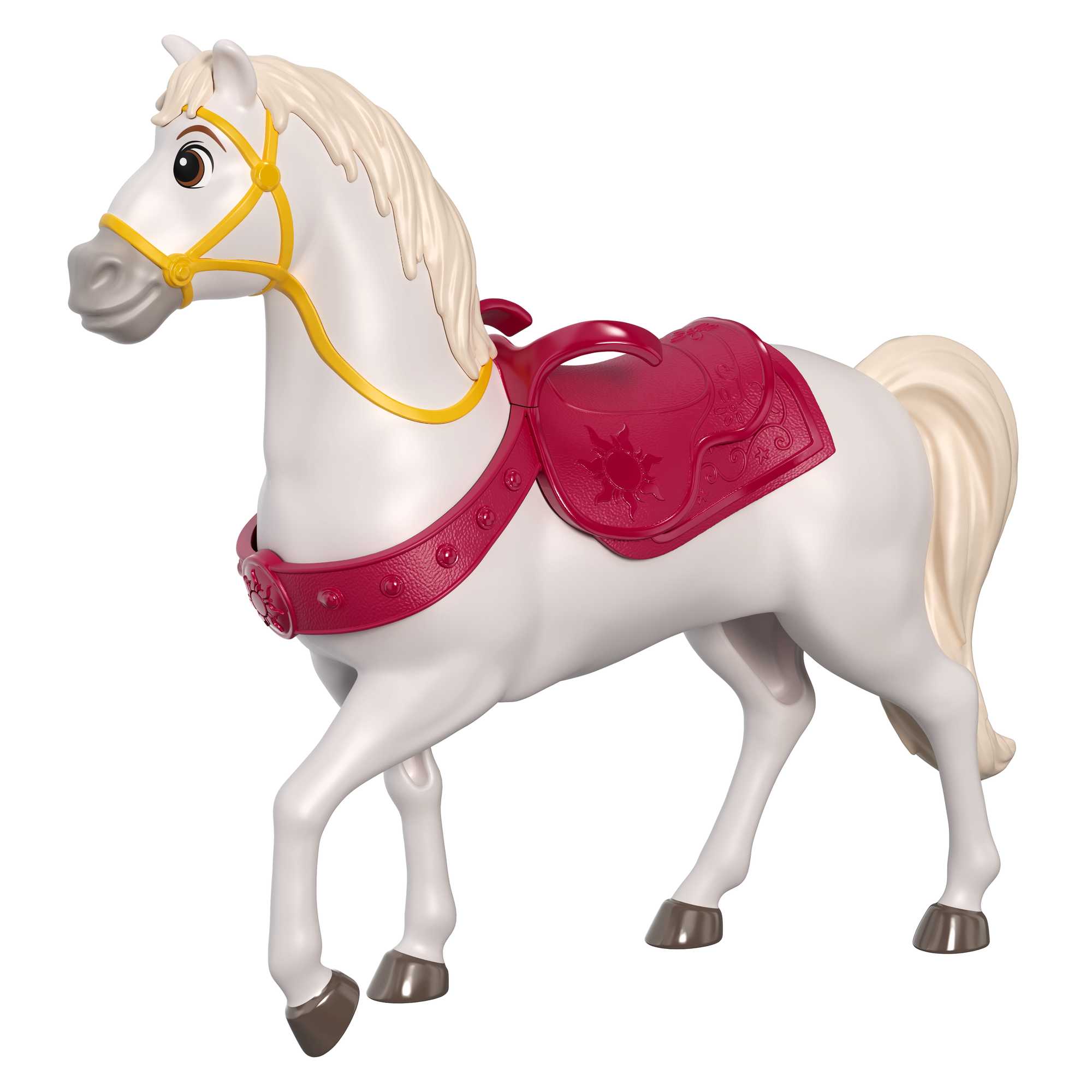 Jouet cheval à poupée Maximus DISNEY Raiponce blanc doré figurine p