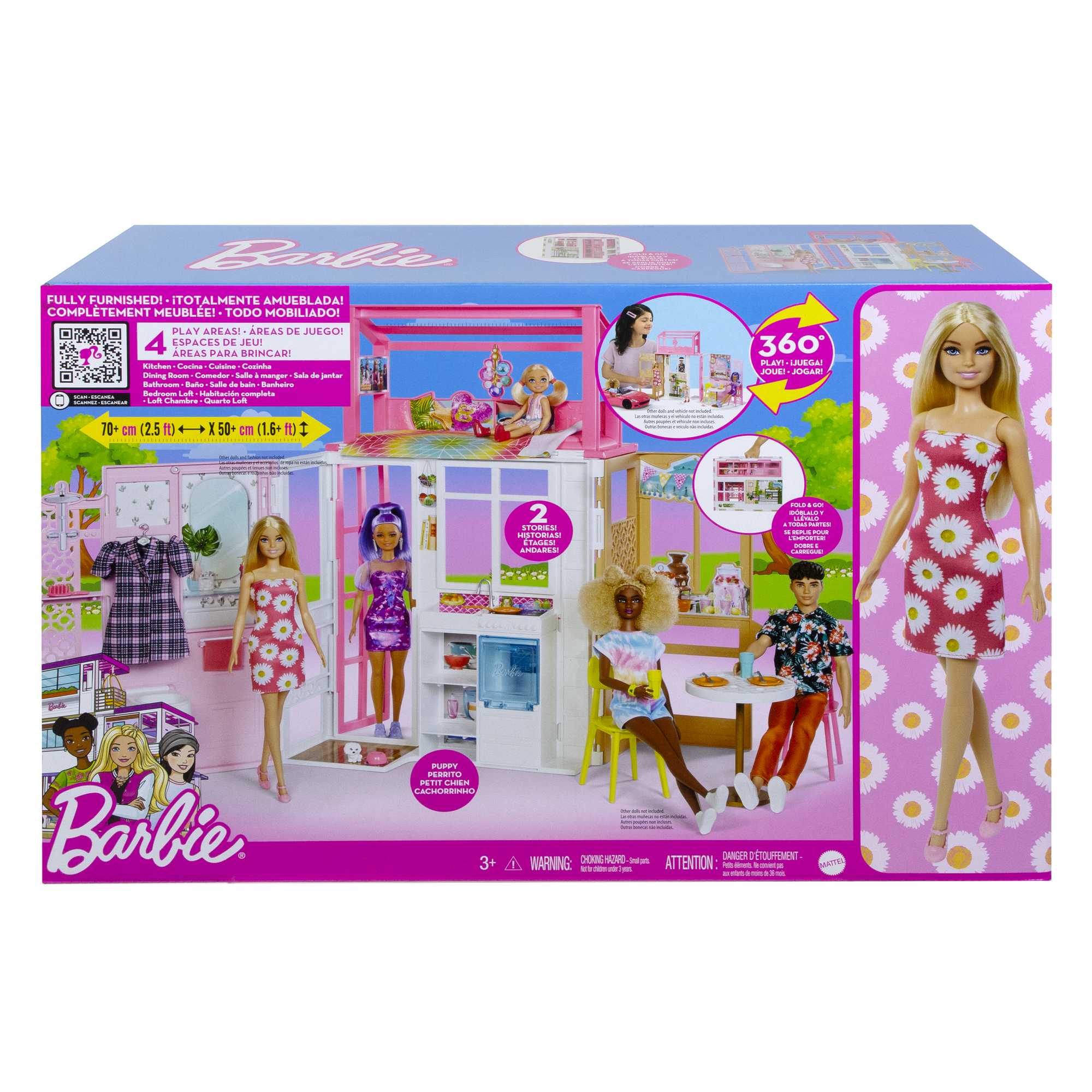 Abundancia pompa Chirrido Barbie Casa 2 pisos Casa amueblada para muñecas de juguete | HCD48 | MATTEL