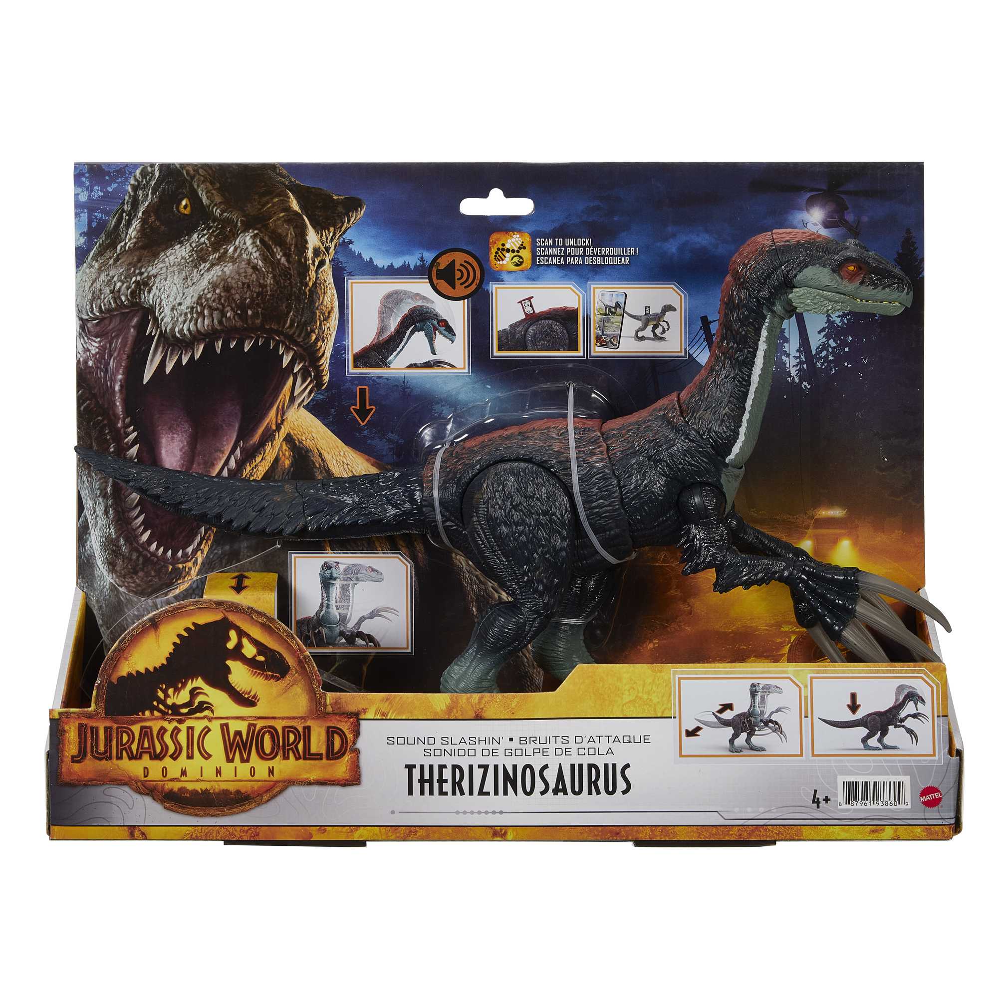 Jurassic Dinosaurio Slasher Escapista con sonido Figura articulada juguete que escapa de su jaula | GWD65 |