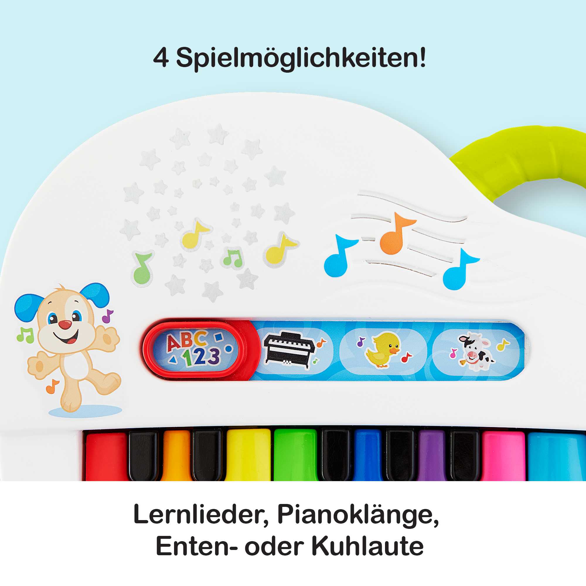Fisher-Price Mon Piano Rigolo, version allemande, pour bébé dès 6 mois,  GFK01 : : Jeux et Jouets