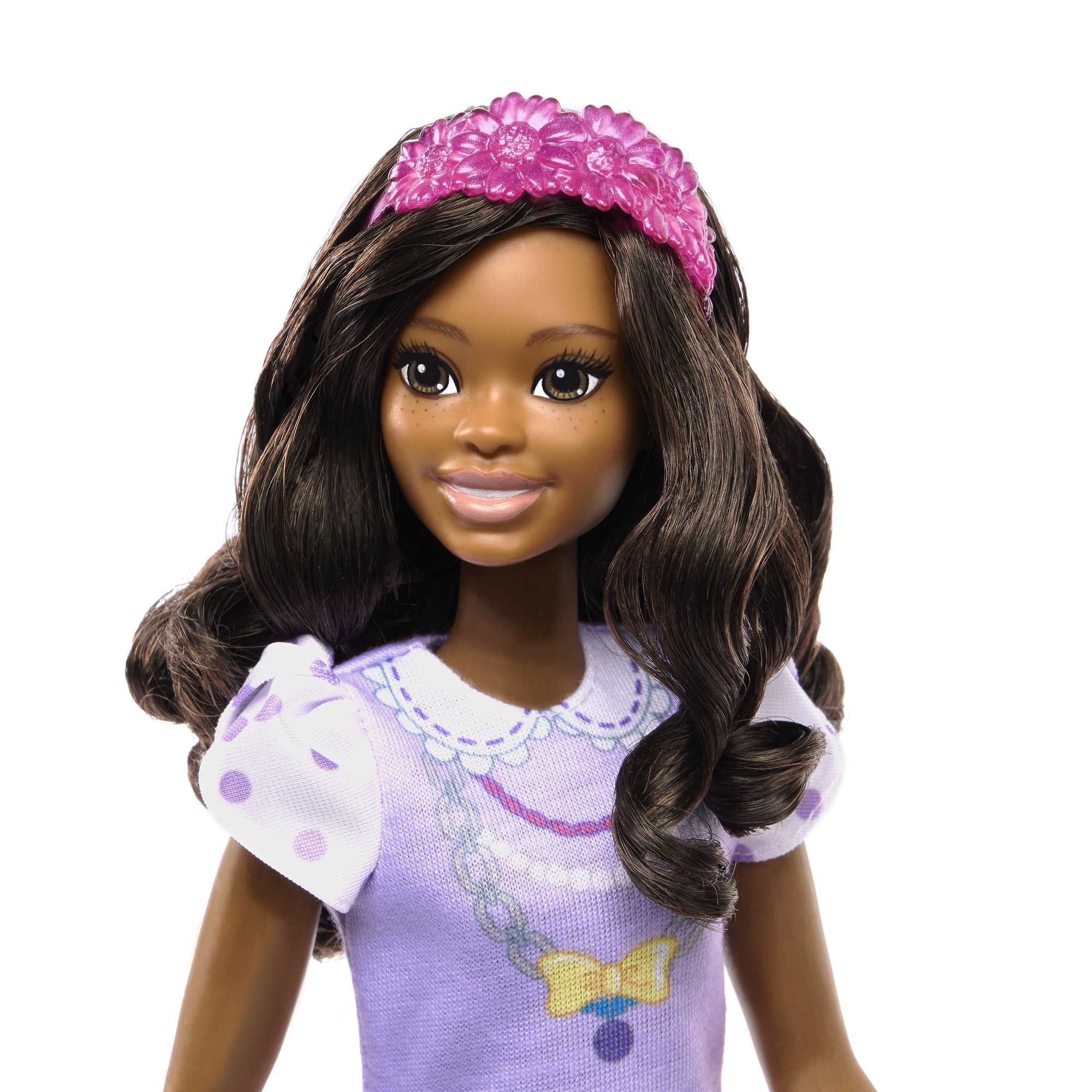 Barbie - Ma Première Barbie, Poupée Pour Tout-Petits, Ma Première Barbie  Poupée Brooklyn, 34 Cm, Brune Avec Caniche En Peluche, Accessoires, Corps