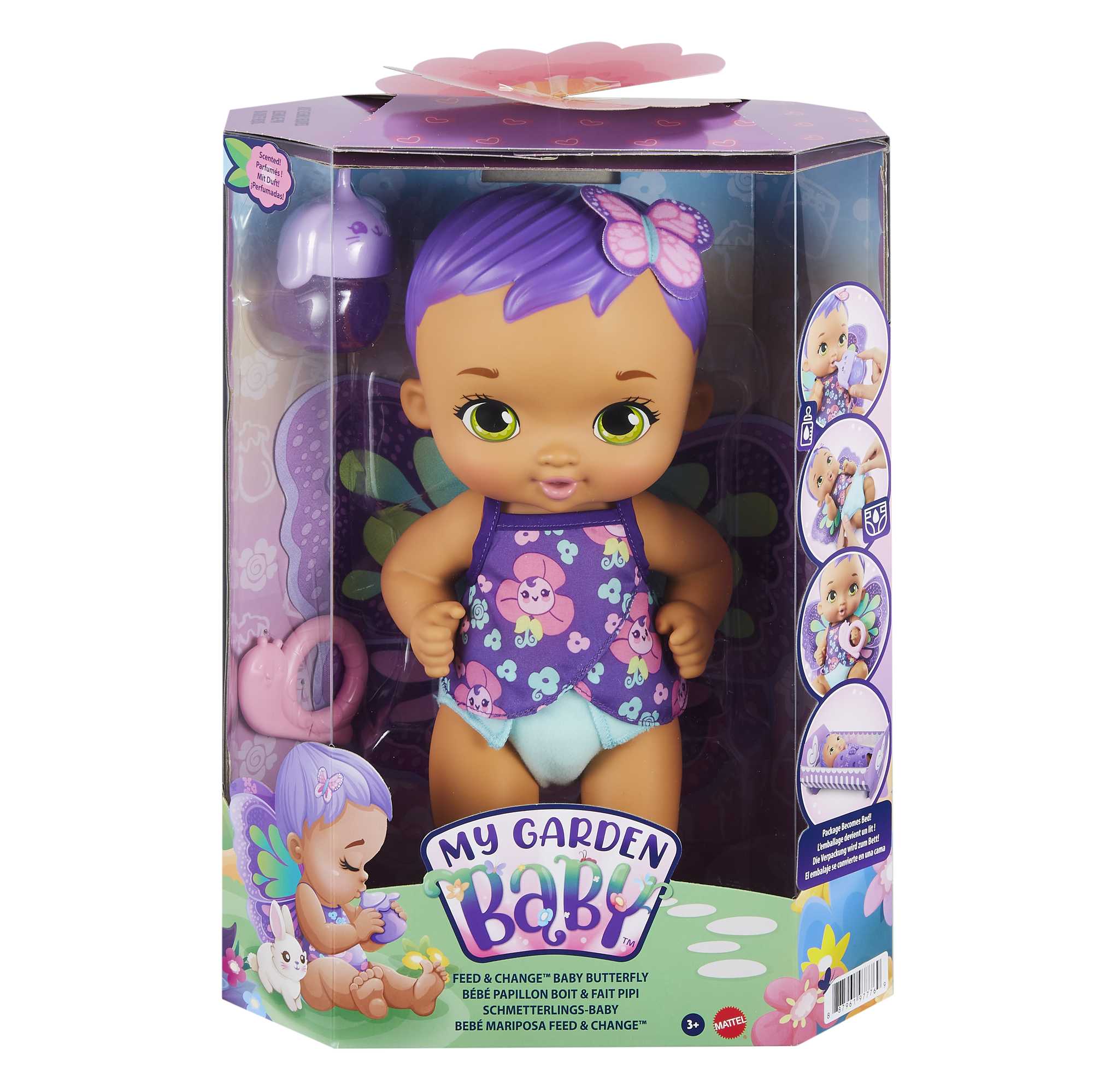 My Garden Baby Feed & Change Baby Butterfly Doll | GYP11 | MATTEL GB