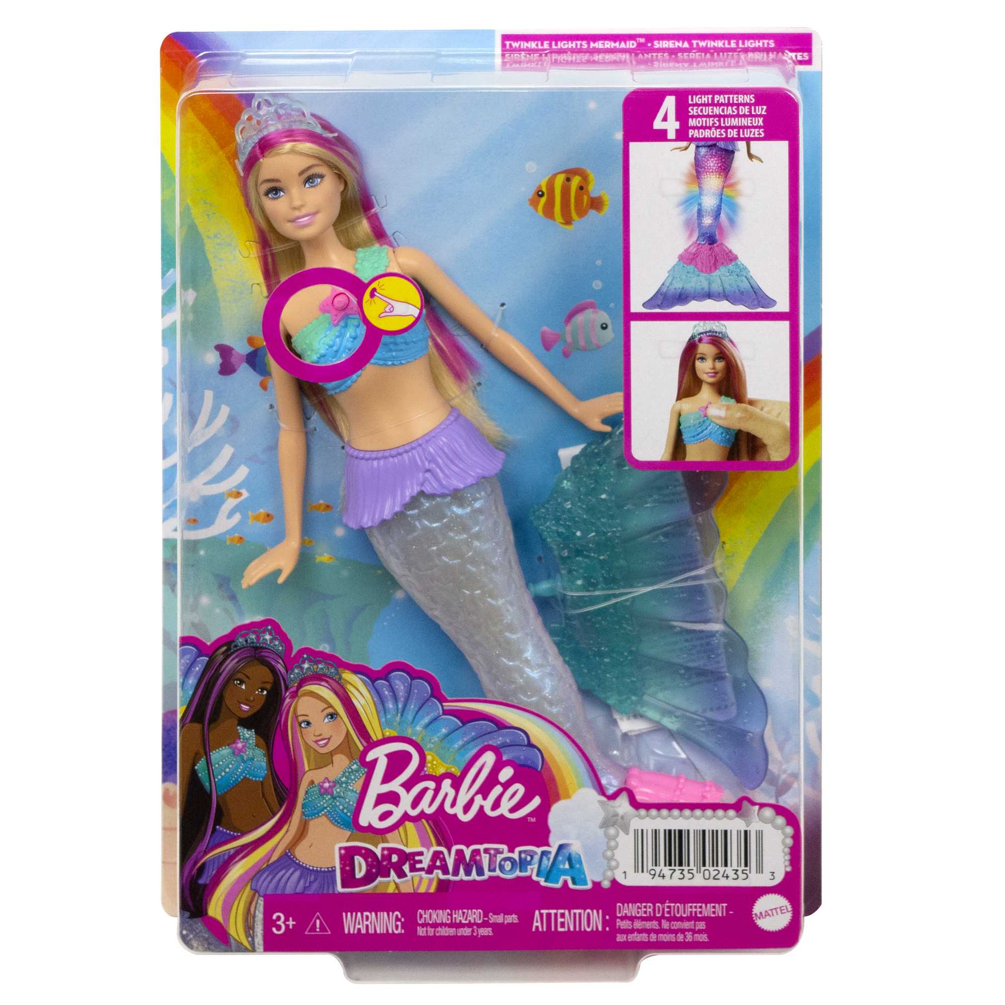 Barbie Dreamtopia - Poupée sirène aux cheveux violets et bleus - Xtratoys