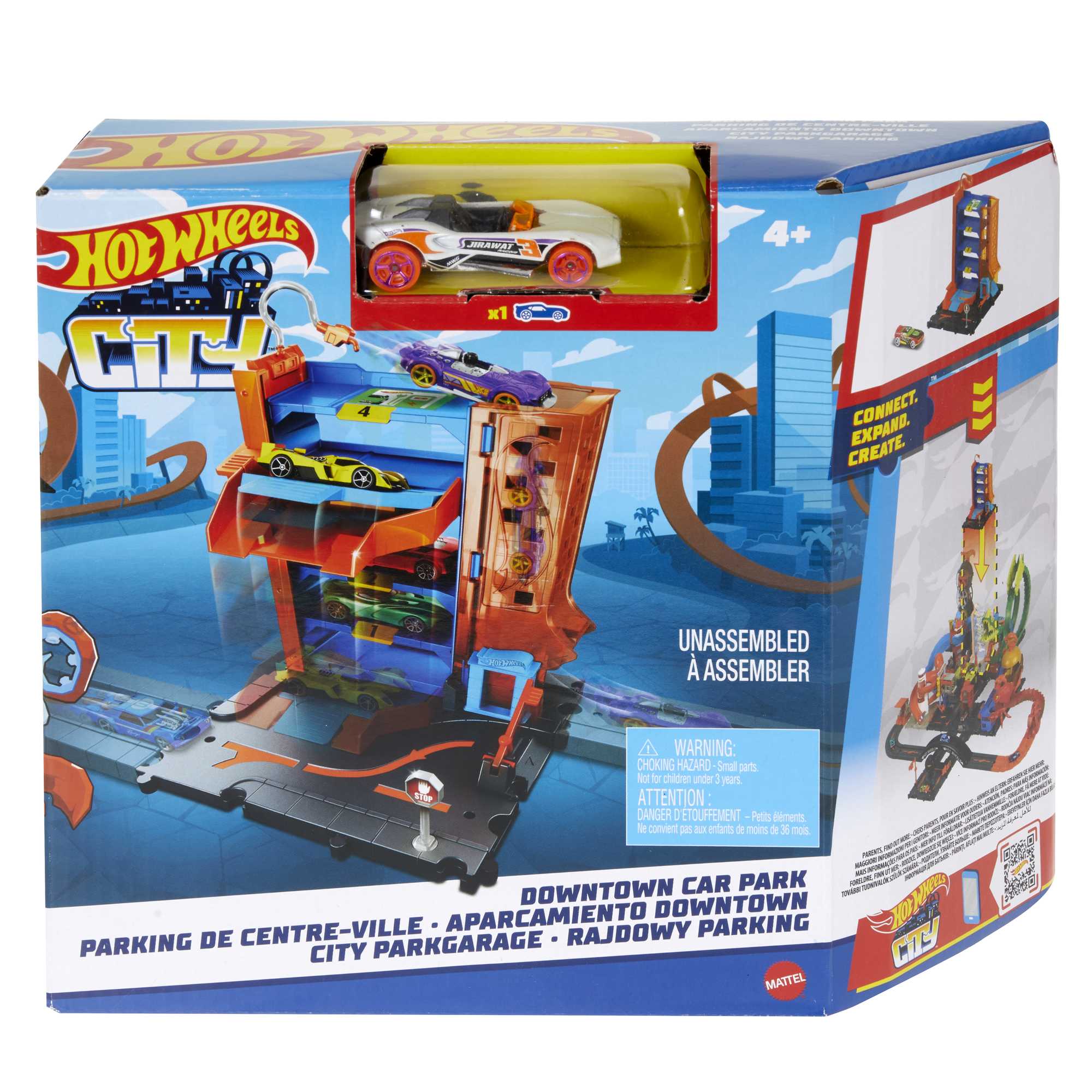 Hot Wheels City Downtown Parkhaus Spielset, Geschenk für Kinder im Alter  von 4 bis 8 Jahren