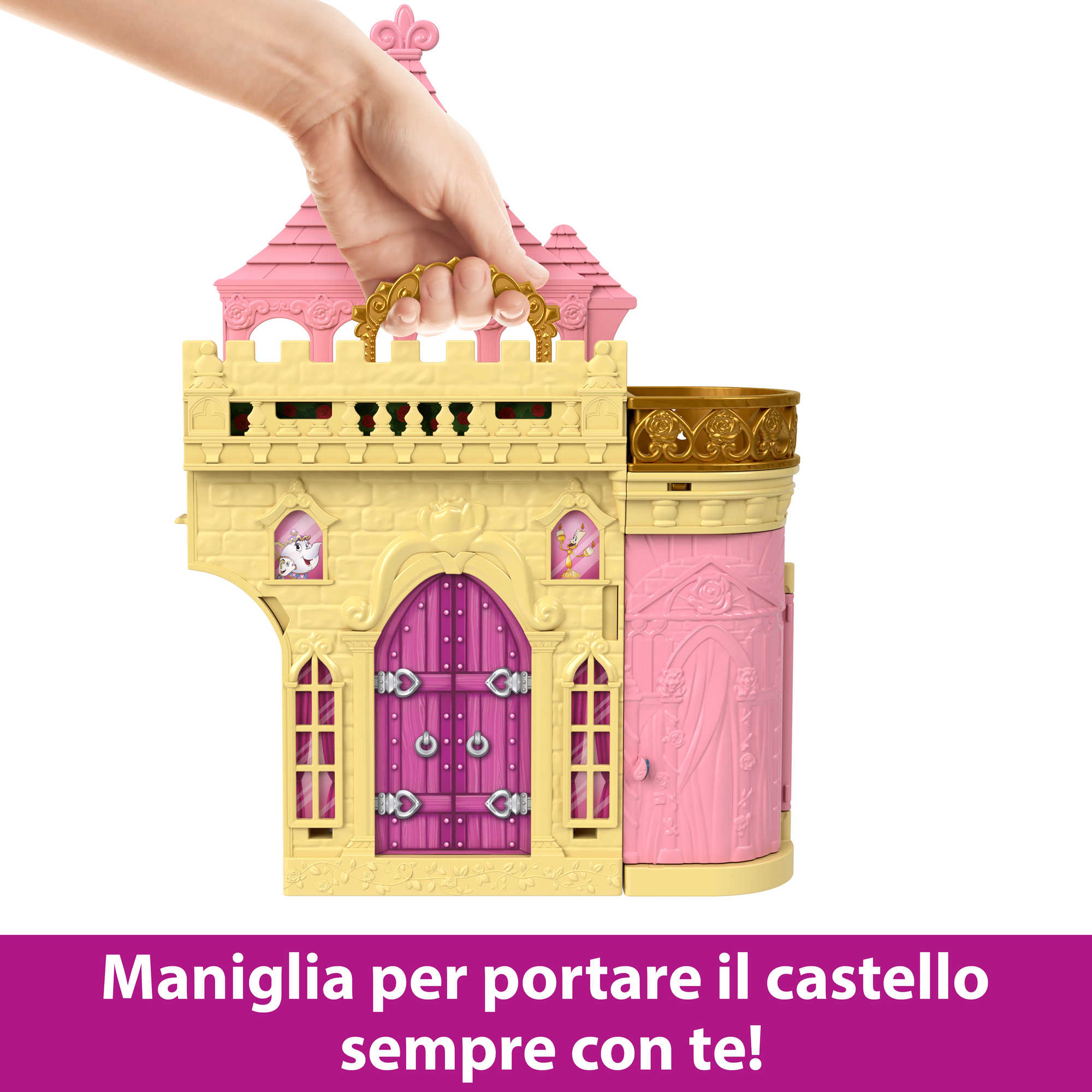 Disney Princess, Il Castello di Belle, impilabile, regalo per bambini e  bambine, HLW94