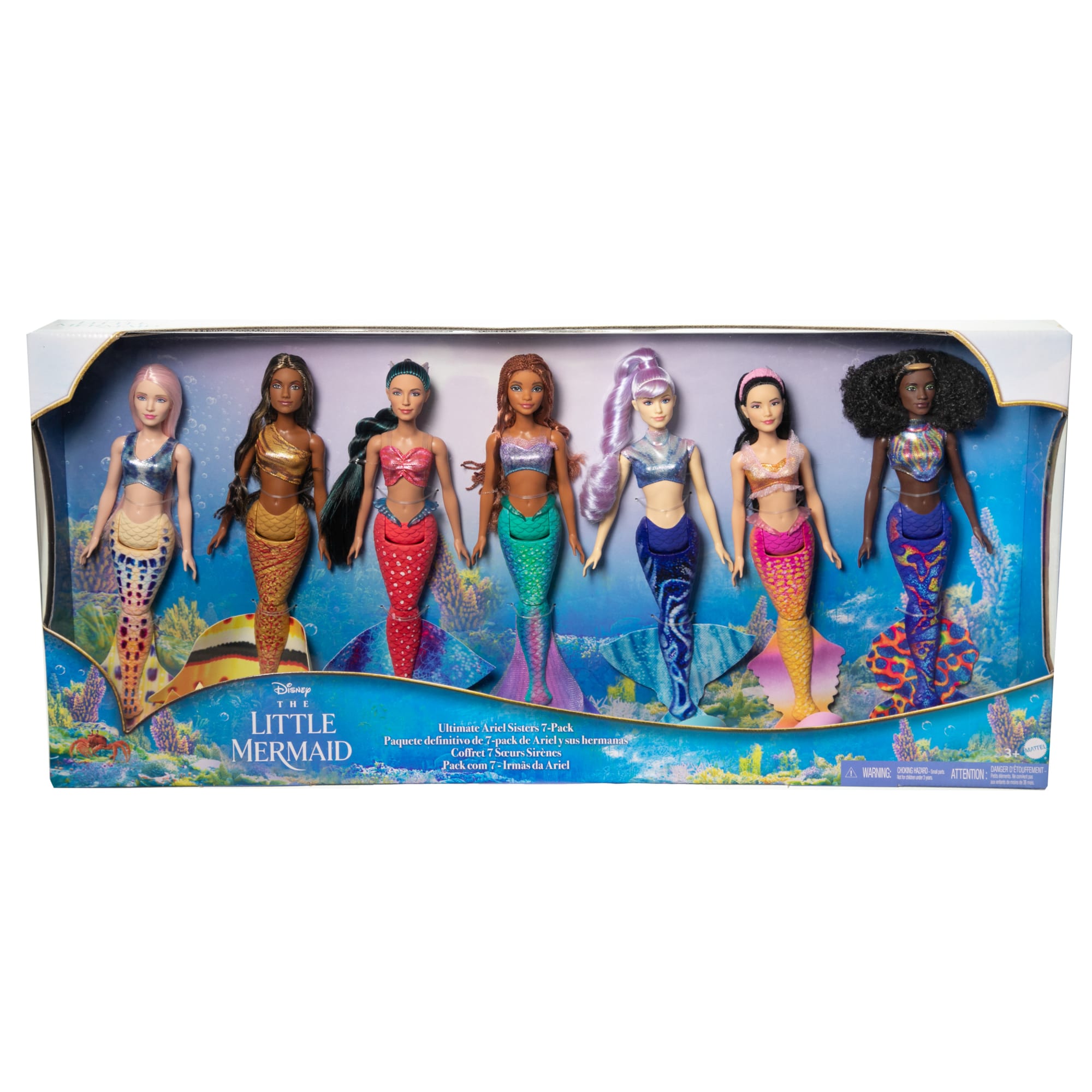 Coffret de petites poupées Ariel et ses soeurs La Petite Sirène de Disney,  collection de poupées Sirènes, jouets inspirés du film
