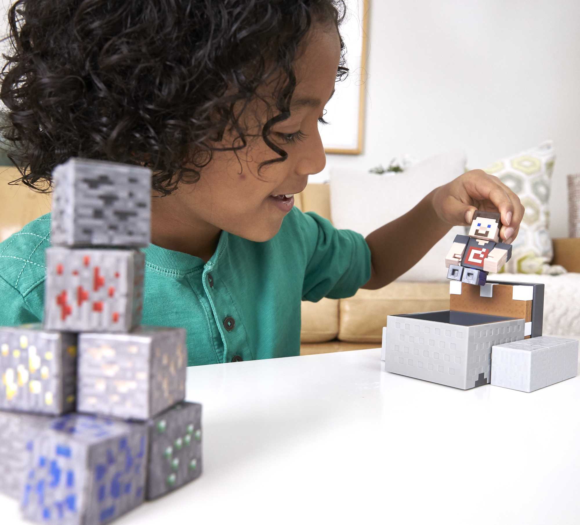 Mattel Minecraft Mayhem Playset GVL55, Carrello Del Caos Con Personaggio Steve E Blocchi, Giocattolo Per Bambini 6+ Anni - 2