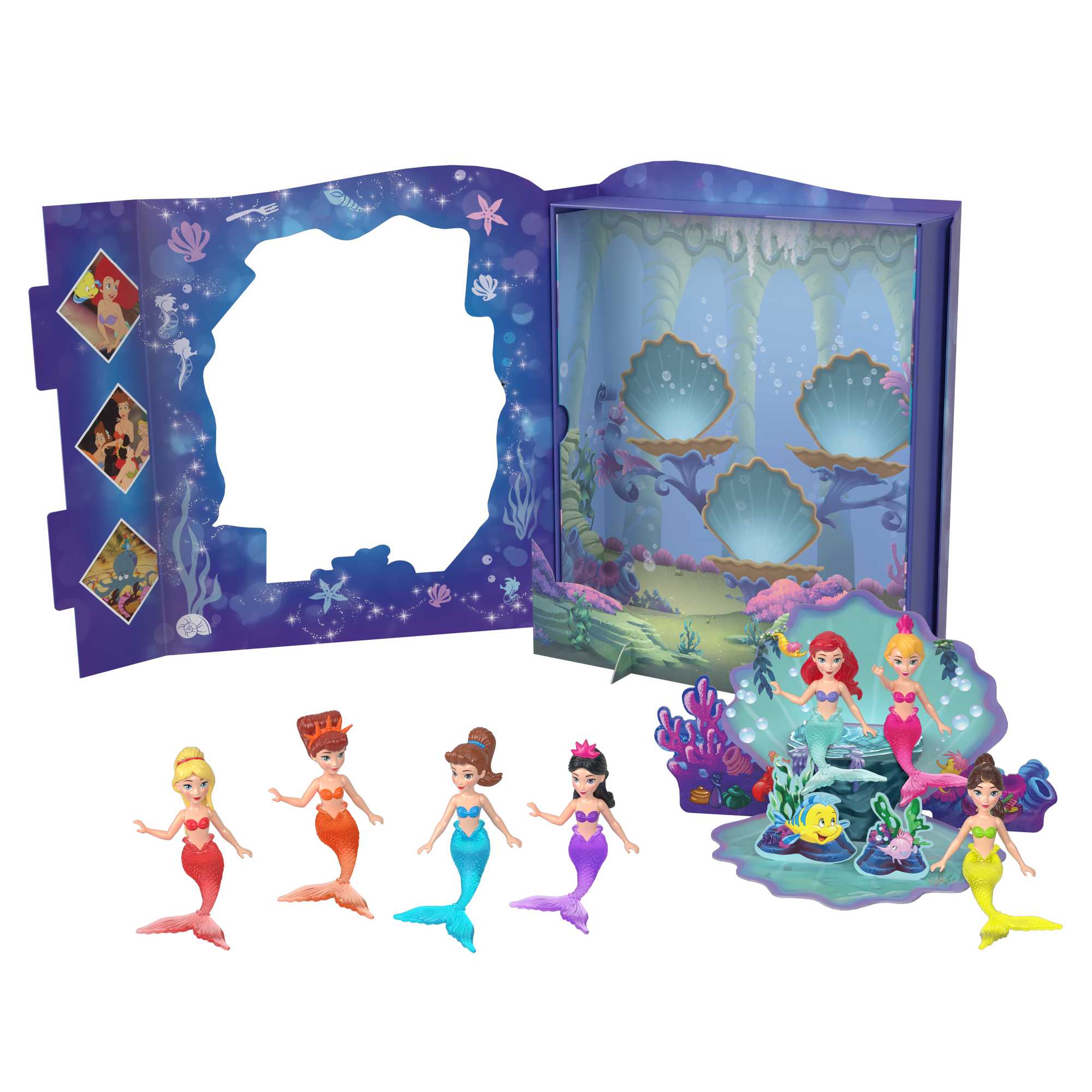 Disney Princess - Set Personaggi Ariel e le Sue Sorelle, con 7 bambole  sirene mini, personaggi e accessori ispirati al film La Sirenetta Disney,  Giocattolo per Bambini 3+ Anni, HLW96 : 