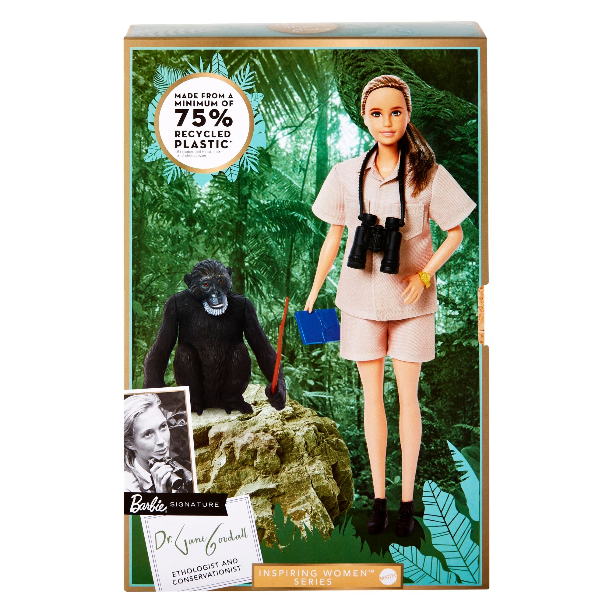 Dr. Jane Goodall Barbie Inspiring Women Doll MATTEL