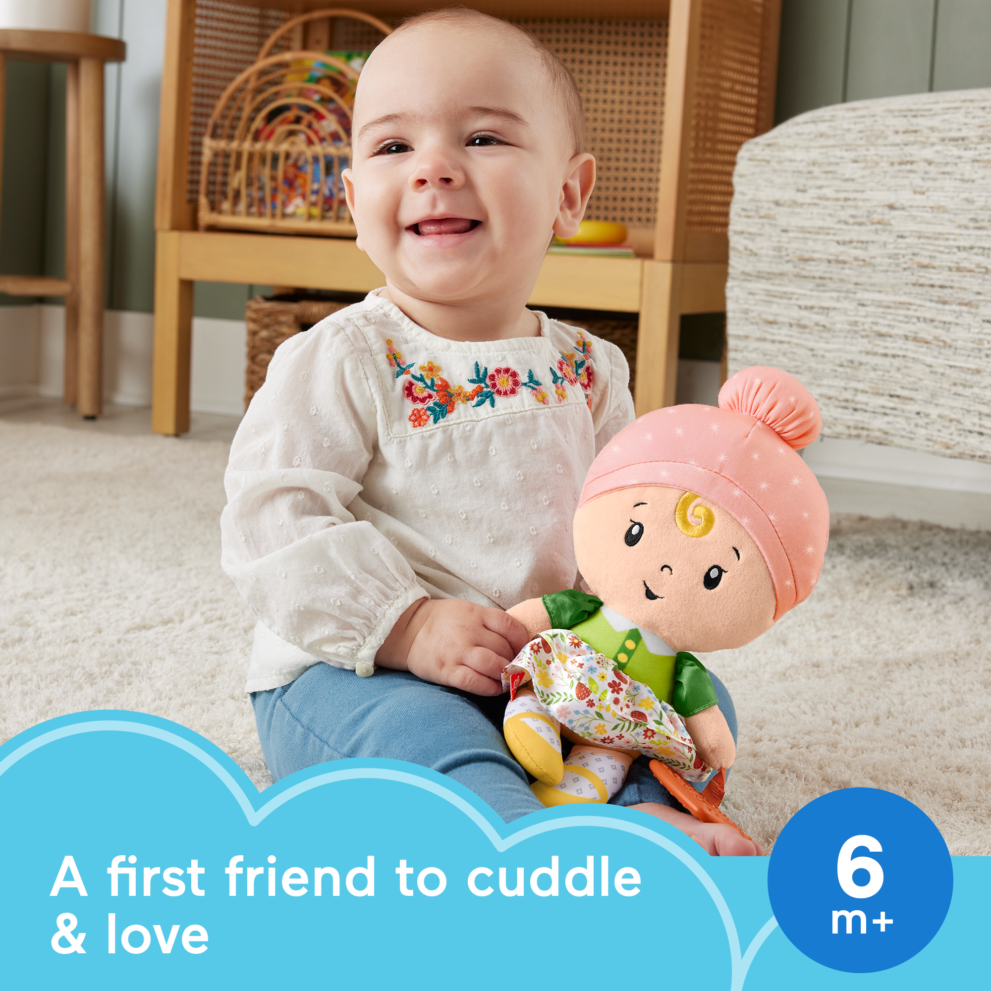 Fisher-Price® Cuddle Chime™ First Babydoll with Rainbow Teether