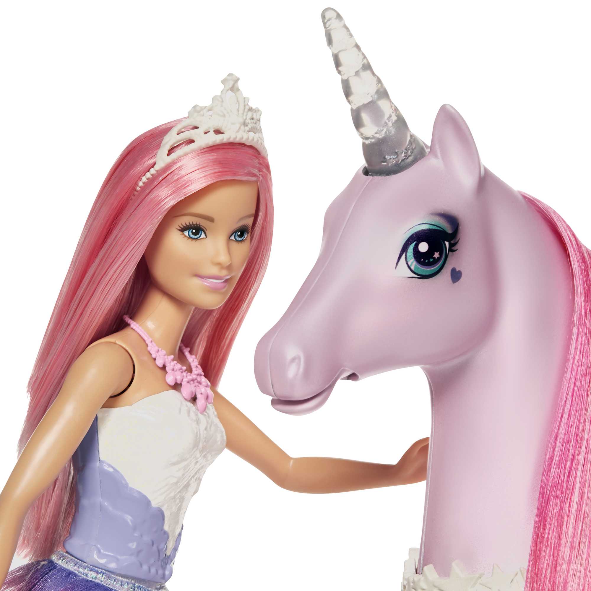 Barbie Unicornio Muñeca Pelo y Cuerno Rosa