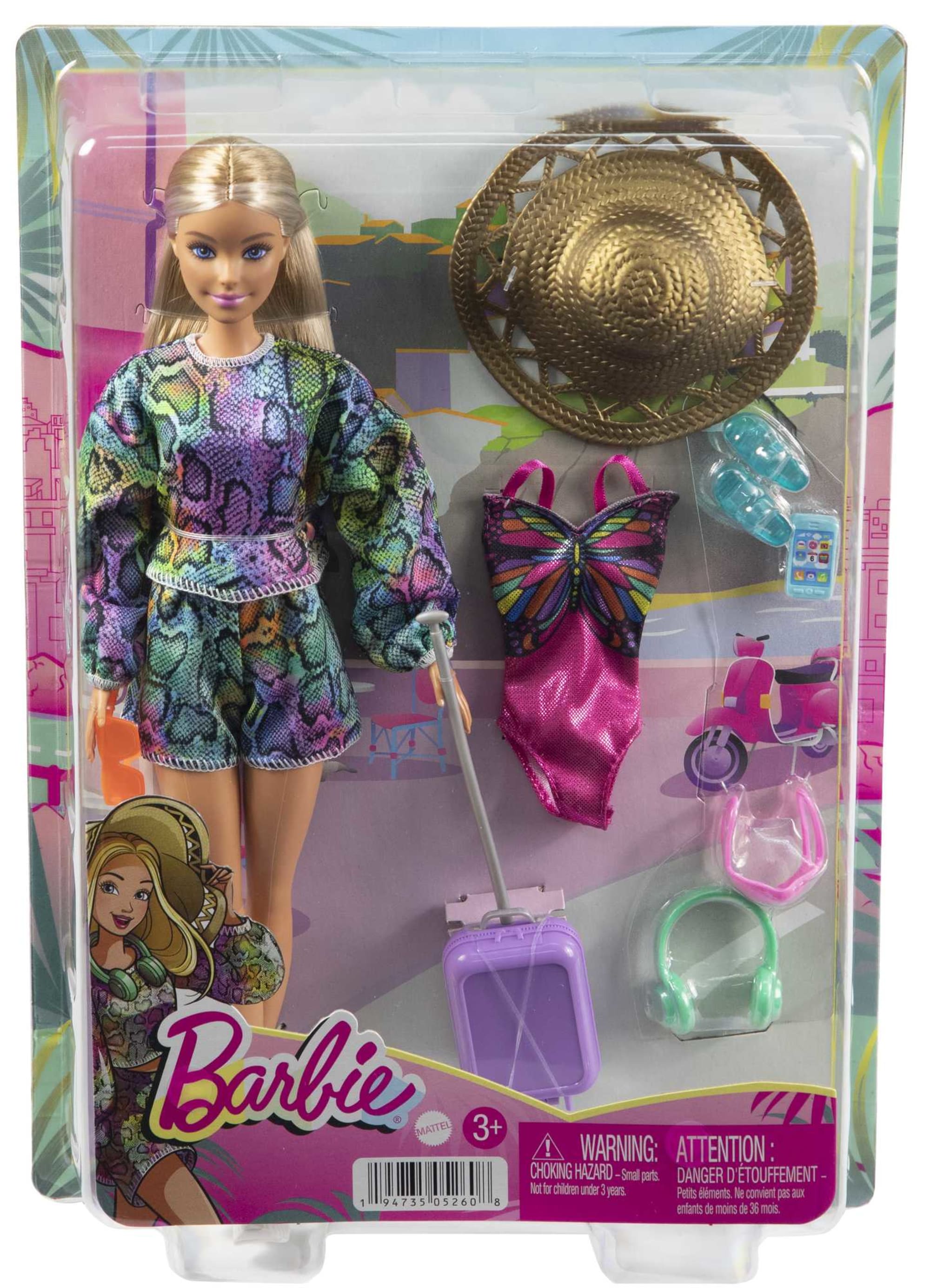 Barbie Urlaubsspaß Puppe (30 cm), Haar mit blonden Strähnchen