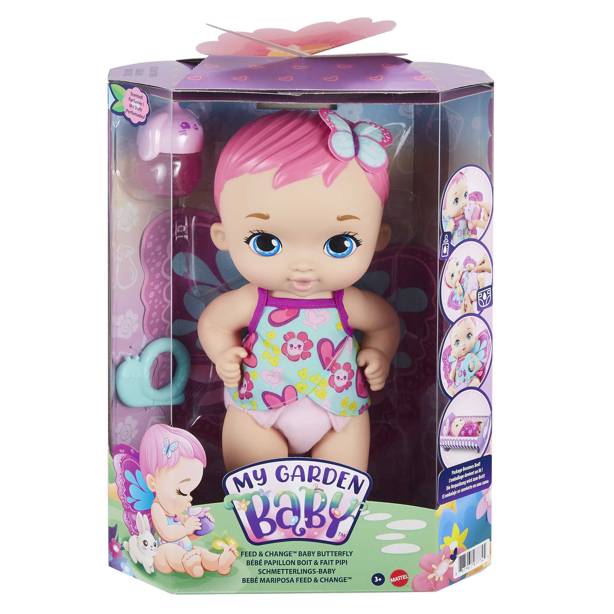 My Garden Baby Feed & Change Baby Butterfly Doll | GYP10 | MATTEL GB