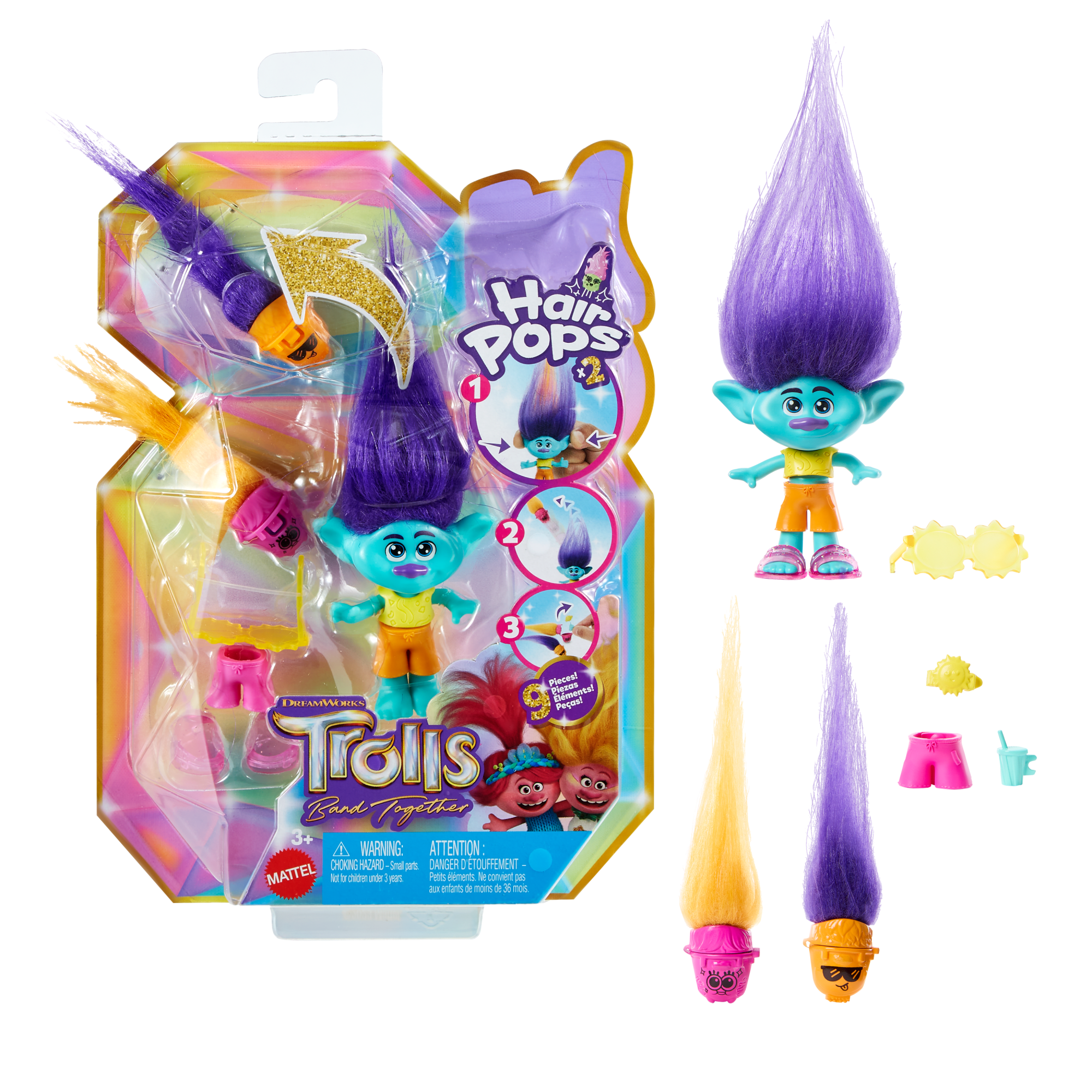 Trolls 3 Band Together Hair Pops Assortment | HNF02 | MATTEL