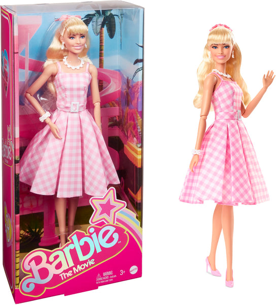 MATTEL Coffret 2 tenues Barbie : Pantalon fleur + top jaune et robe vichy  rouge