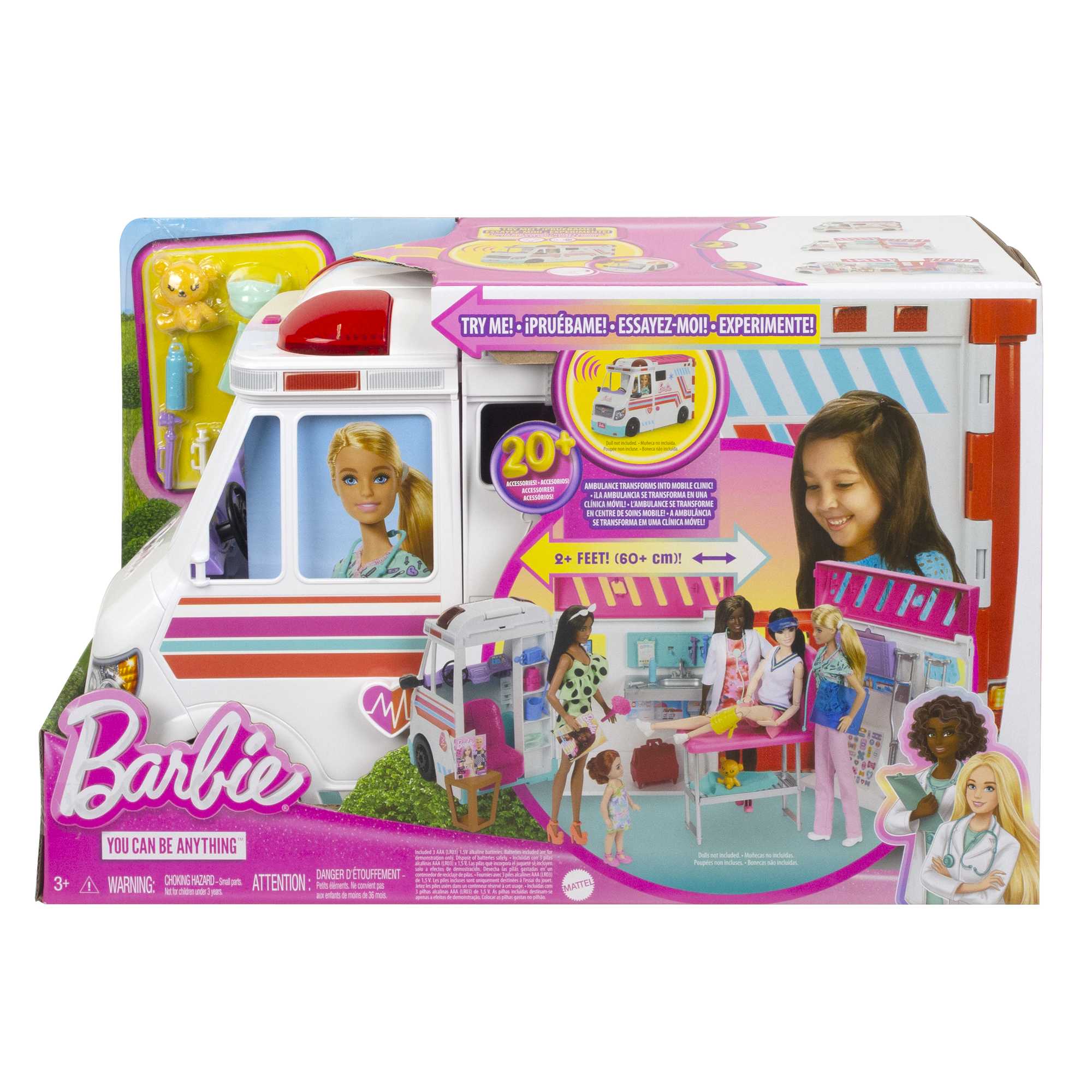 Barbie Toys, Transforming And Clinic Playset, 20+ Accessories, Care Clinic | HKT79 | MATTEL