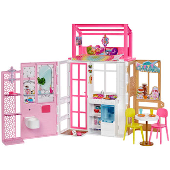 SET BARBIE CASA CON PISCINA + BAMBOLE