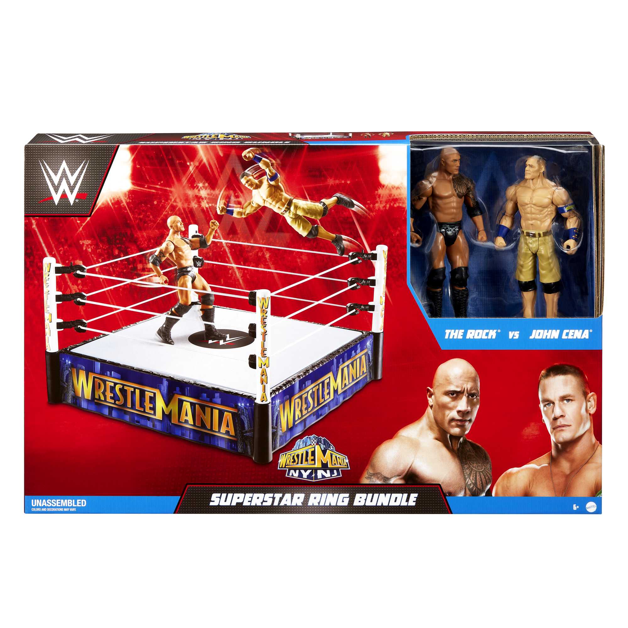 Wwe Wrestlemania The Rock Vs John Cena Superstar Ring Bundle