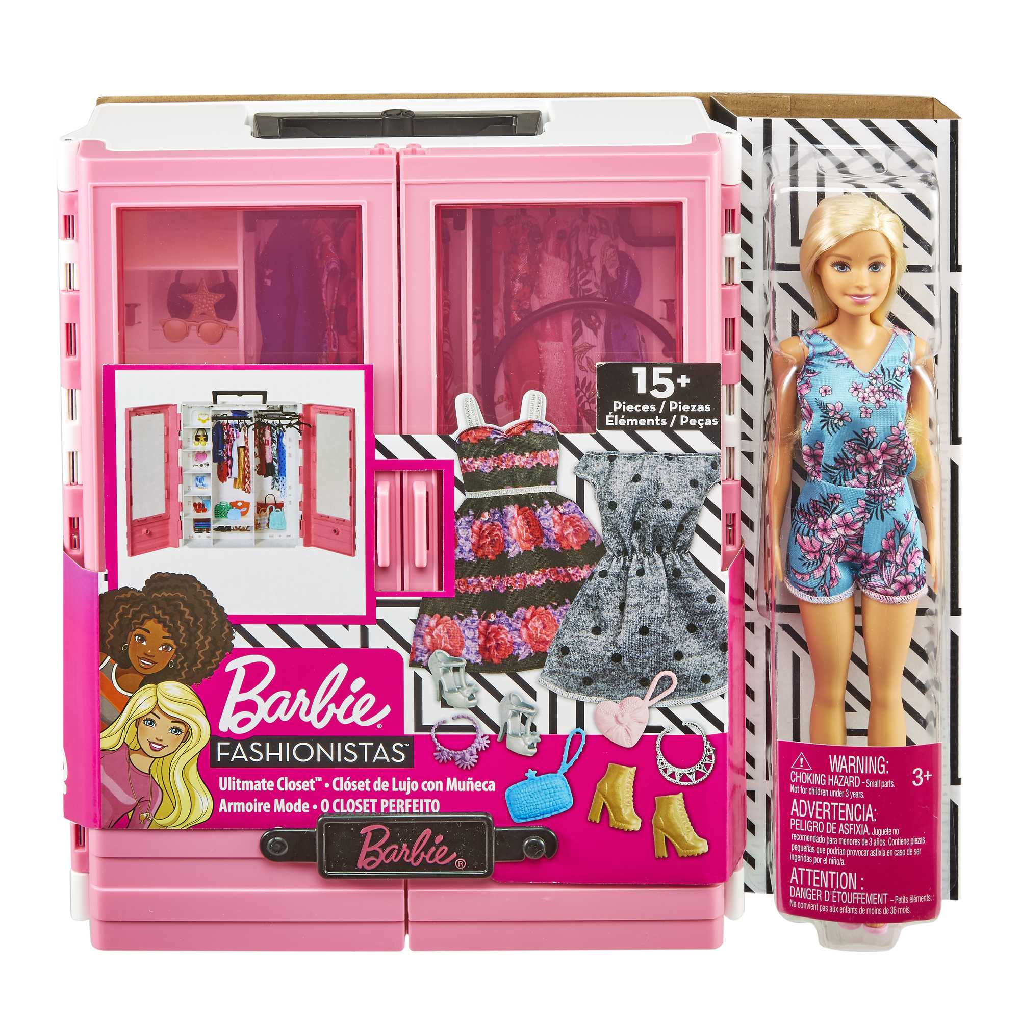 Barbie Fashionistas Ultimate Closet Portable Fashion Toy with Doll, Clothing,  Accessories and Hangers, Gift for 3 Years Old and Up, Playsets -   Canada