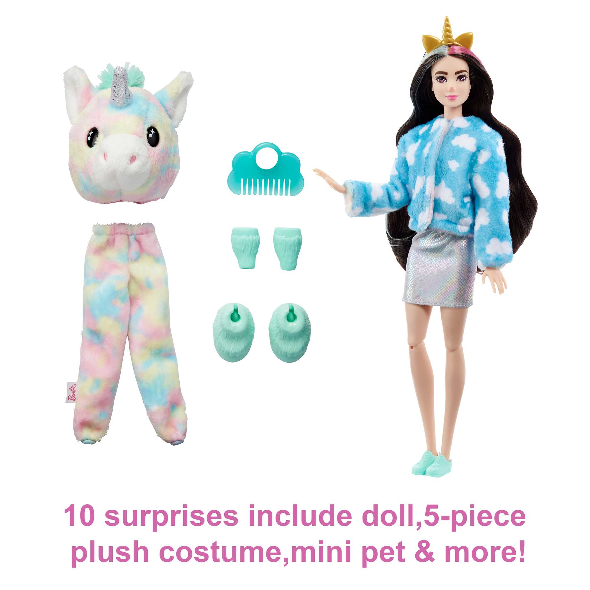 Barbie Cutie Reveal Fantasy Series Doll with Unicorn Plush Costume 
