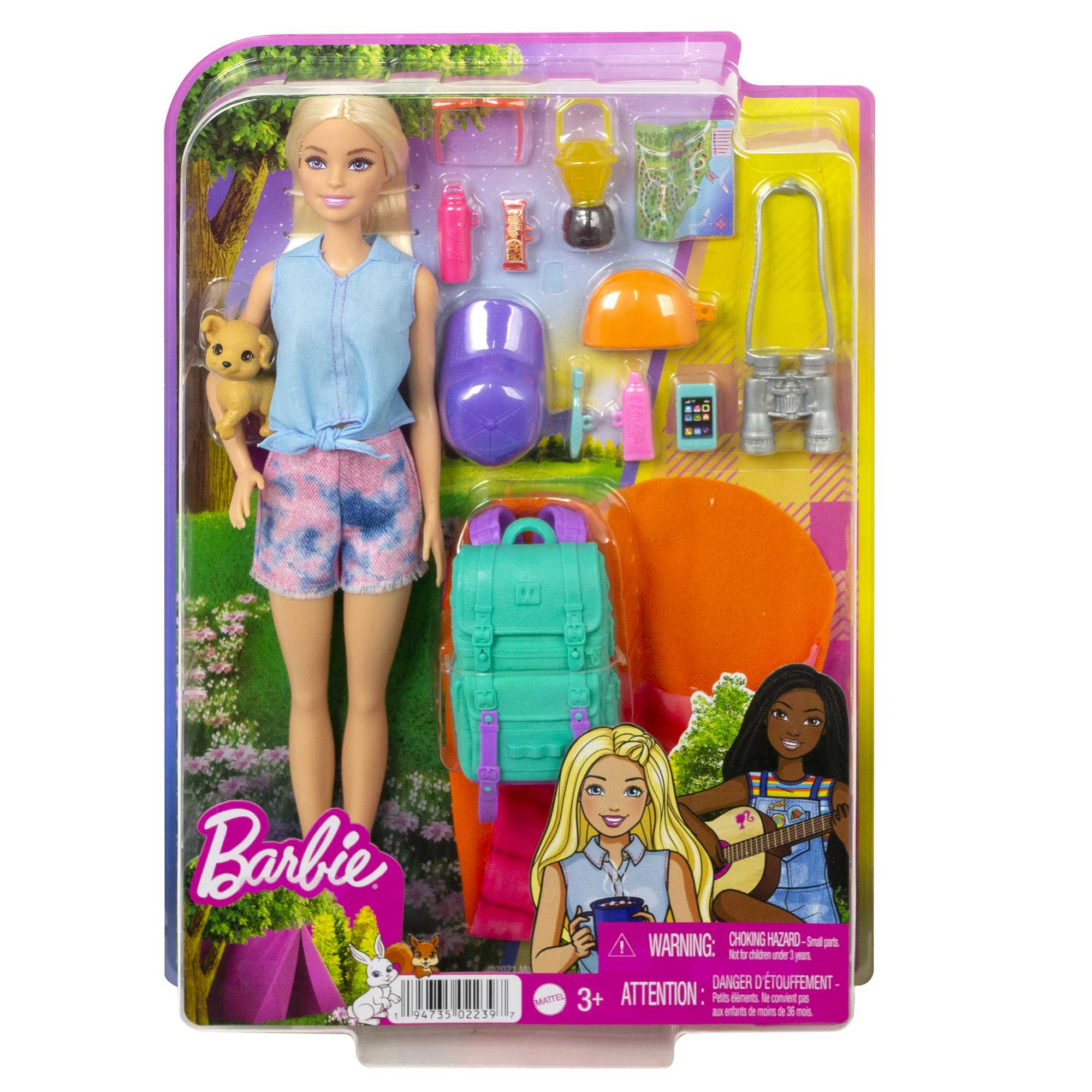 Набор игровой Barbie Малибу Кемпинг (кукла с питомцем и аксессуарами) |  HDF73 | MATTEL