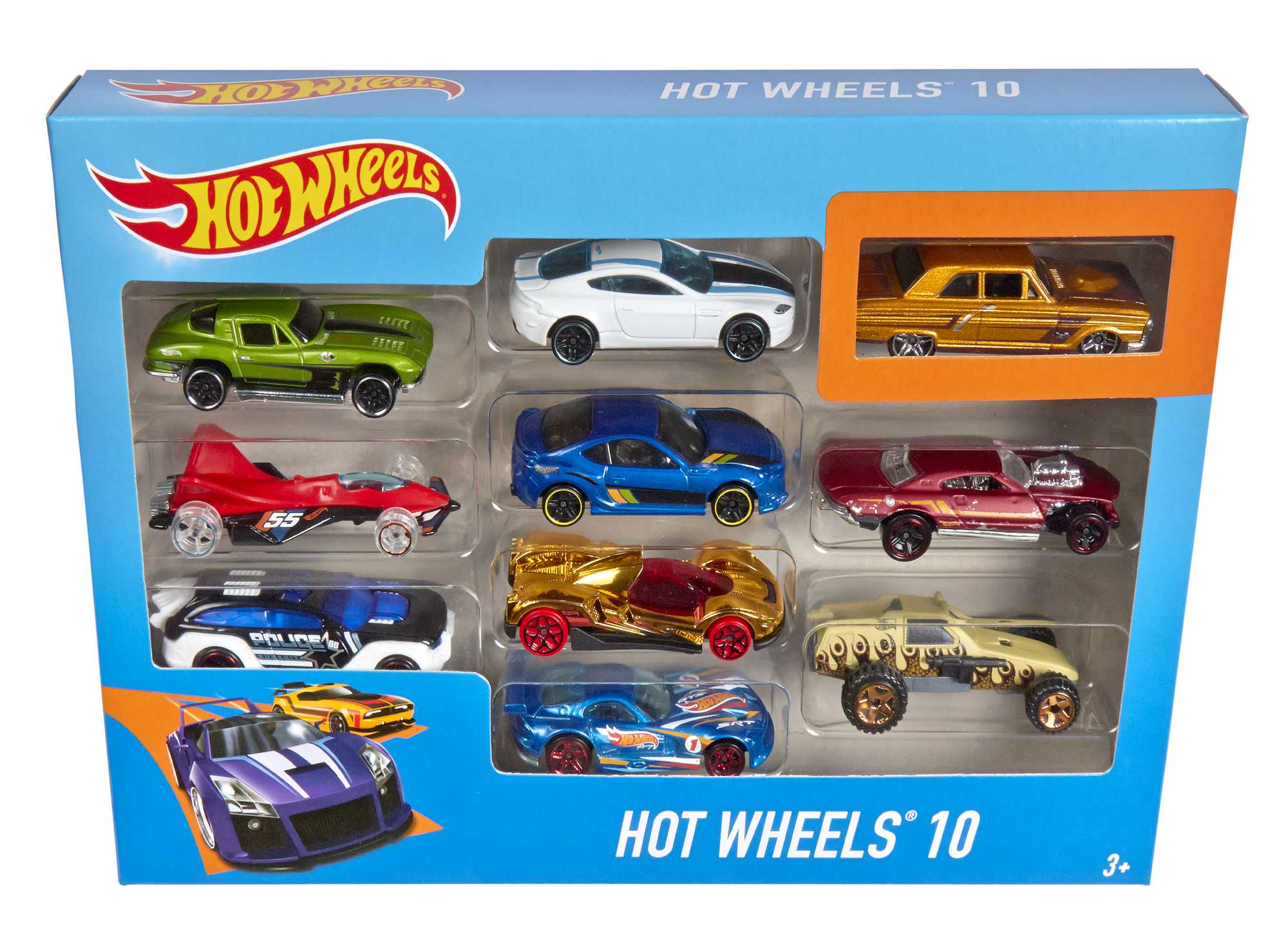 Hot Wheels 10 véhicules, jouet enfant voitures miniatures, modèle